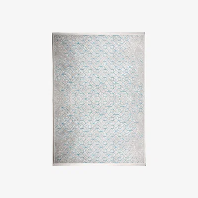 Cuckooland Zuiver Yenga Geometric Woven Floor Rug in Blue