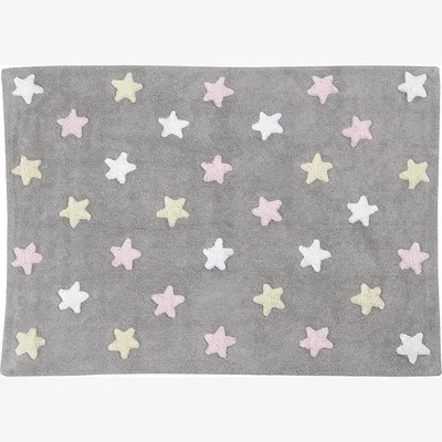 Cuckooland Lorena Canals Tricolour Stars Washable Kids Rug -