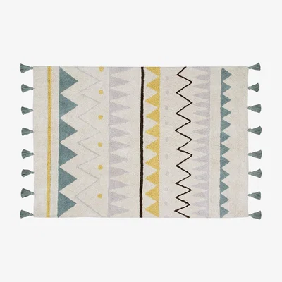 Cuckooland Lorena Canals Azteca Washable Kids Rug in Vintage Blue - 120 x 160 cm