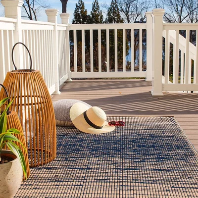 Cuckooland Fab Hab Brooklyn Outdoor Rug in Blue - 120cm x 180cm