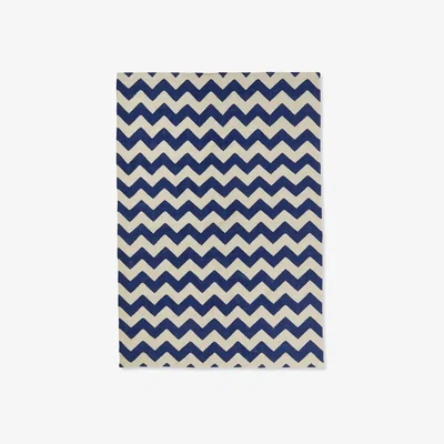 The Conran Shop Geometric Dhurrie Rug in Blue 170cm x 240cm