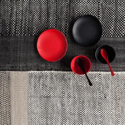 The Conran Shop Tres Stripe Rug Black Small