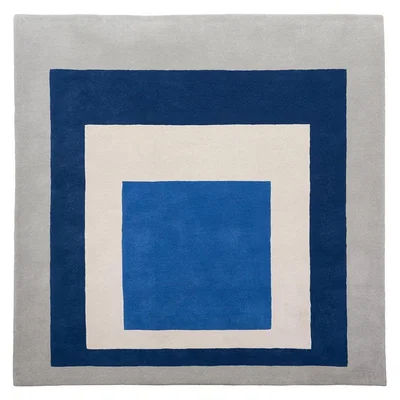The Conran Shop 'Homage to the Square: Blue, White, Grey' Rug