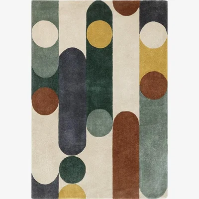 Cult Furniture Henderson Hand Tufted Rug, Multicolour Rug Size: 160 x 230cm Modern Designed Rugs, Colourful Contemporary Rug