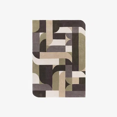 Cult Furniture Robyn Hand Tufted Rug, Sage Rug Size Option: 160 x 230cm Modern Designed Rugs, Colourful Contemporary Rug