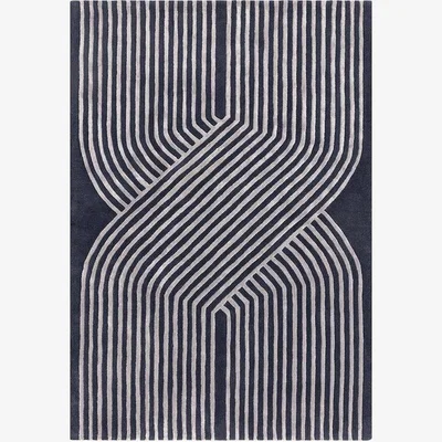 Cult Furniture Athena Hand Tufted Rug, Blue & Silver Rug Size: 120 x 170cm Modern Designed Rugs, Colourful Contemporary Rug