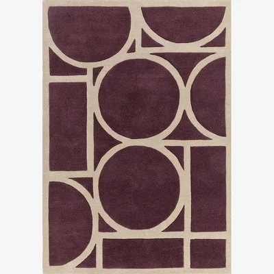 Cult Furniture £50  Off  Orson Hand Tufted Rug, Plum Rug Size: 120 x 170cm Modern Designed Rugs, Colourful Contemporary Rug