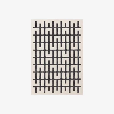 Cult Furniture Draper Rug, Charcoal & Ivory Rug Size Option: 120 x 170cm Modern Designed Rugs, Colourful Contemporary Rug