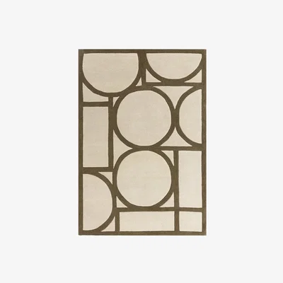 Cult Furniture Orson Hand Tuffed Rug, Khaki Green Rug Size Option: 120 x 170cm Modern Designed Rugs, Colourful Contemporary Rug