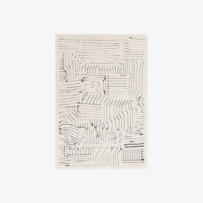Cult Furniture Edison Rug, Charcoal & Ivory Rug Size Option: 120 x 170cm Modern Designed Rugs, Colourful Contemporary Rug
