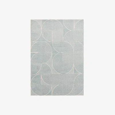 Cult Furniture Neeson Spirals Rug, Blue Size: 200cm x 290cm Modern Designed Rugs, Colourful Contemporary Rug