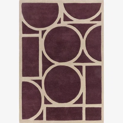 Cult Furniture Orson Hand Tufted Rug, Plum Rug Size: 160 x 230cm Modern Designed Rugs, Colourful Contemporary Rug