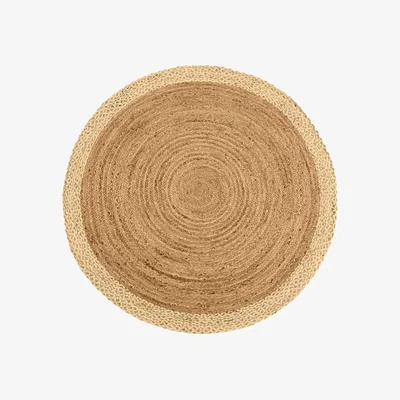Cult Furniture £30  Off  Jenson Border Jute Circular Rug, White  Modern Designed Rugs, Colourful Contemporary Rug