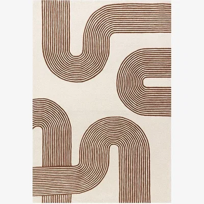 Cult Furniture £50 Off Archie Hand Tufted Rug, Beige & Brown Rug Size: 200 x 300cm Modern Designed Rugs, Colourful Contemporary Rug