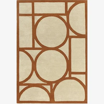 Cult Furniture Orson Hand Tufted Rug, Burnt Orange Rug Size: 120 x 170cm Modern Designed Rugs, Colourful Contemporary Rug