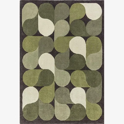 Cult Furniture Adeline Hand Tufted Rug, Jive Green Rug Size: 200 x 290cm Modern Designed Rugs, Colourful Contemporary Rug