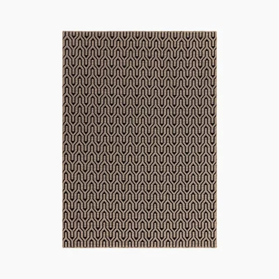 Cult Furniture Sula Flat Weave Rug, Black Lattice Rug Size: 160 x 230cm Modern Designed Rugs, Colourful Contemporary Rug