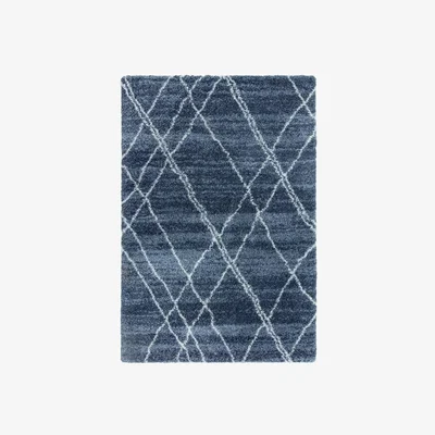 Cult Furniture Cohen Berber Style Rug, Blue & Cream Size: 80cm x 150cm Modern Designed Rugs, Colourful Contemporary Rug
