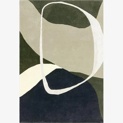 Cult Furniture £50  Off  Eithan Hand Tufted Rug, Moss Green Rug Size: 120 x 170cm Modern Designed Rugs, Colourful Contemporary Rug