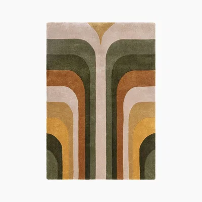 Cult Furniture Burford Hand Tufted Rug, Retro Green Rug Size: 120 x 170cm Modern Designed Rugs, Colourful Contemporary Rug