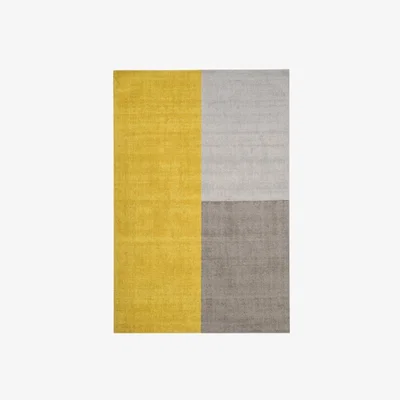 Cult Furniture Pablo 100% Wool Handwoven Rug, Mustard Size: 160cm x 230cm Modern Designed Rugs, Colourful Contemporary Rug