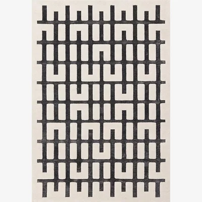 Cult Furniture Draper Rug, Charcoal & Ivory Rug Size: 200 x 290cm Modern Designed Rugs, Colourful Contemporary Rug