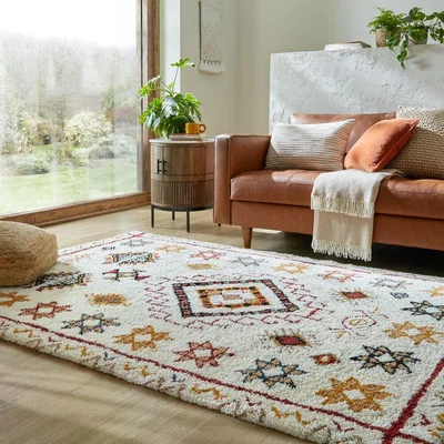 Dunelm Amal Wool Berber Rug MultiColoured
