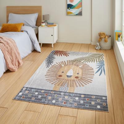 Dunelm Vida Lion Washable Rug MultiColoured