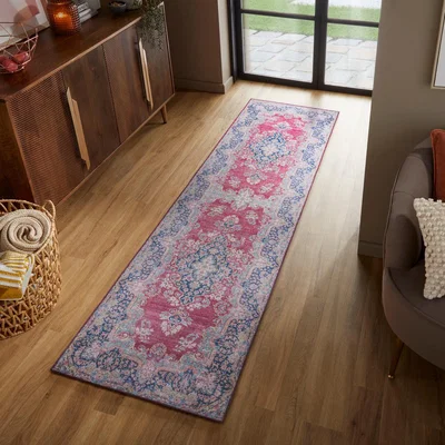 Dunelm Colby Washable Runner Colby Red