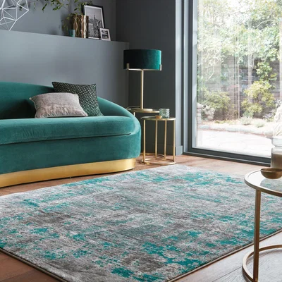 Dunelm Wonderlust Rug Green