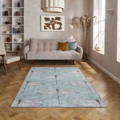 Dunelm Harlequin Demoiselle Washable Rug