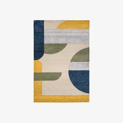 Dunelm Cedar and Sage Asti Geo Wool Rug