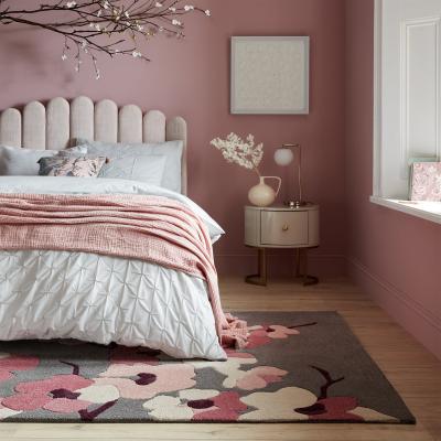Dunelm Blossom Floral Rug Pink