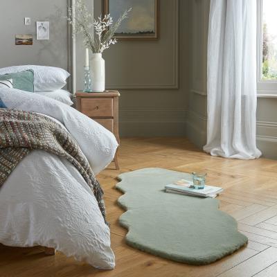 Dunelm Supersoft Double Pelt Faux Fur Rug Supersoft Dark Sage