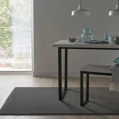 Dunelm PractiRug Glaze Washable Recycled Rug Charcoal
