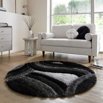 Dunelm Indulgence Dune Round Rug Grey