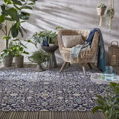 Dunelm Daphne Indoor Outdoor Rug MultiColoured