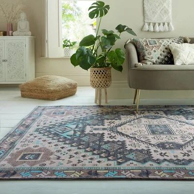 Dunelm Hana Boho Rug MultiColoured