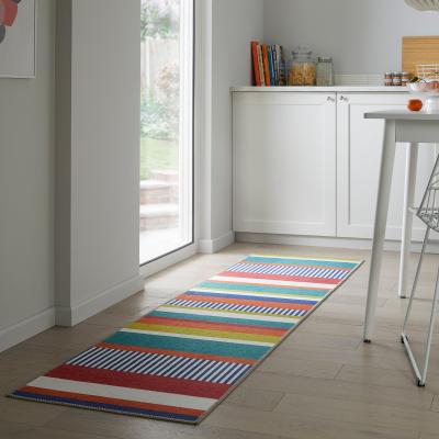 Dunelm PractiRug Dixie Striped Washable Runner MultiColoured