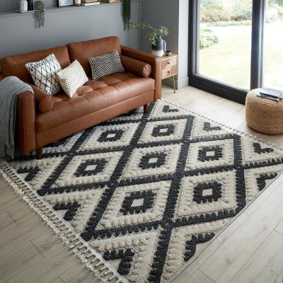 Dunelm Amezri Boho Square Rug Grey
