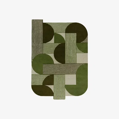 Dunelm Elements Viggo Wool Rug Olive