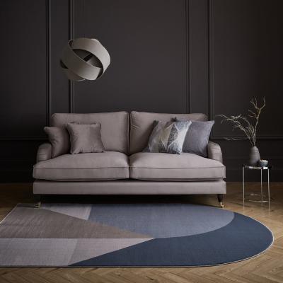 Dunelm Gabriel Shaped Rug Blue and Brown