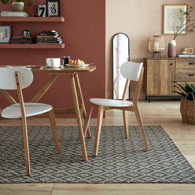 Dunelm Taylor Diamond Rug Black and White