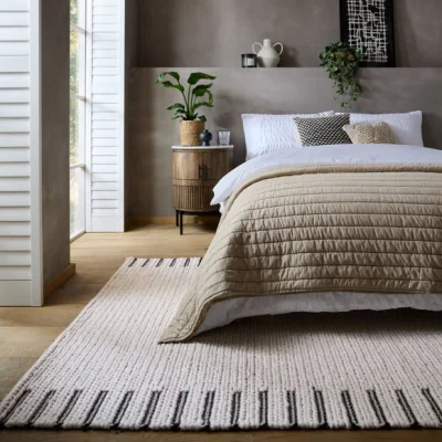 Dunelm Plaited Wool Border Rug