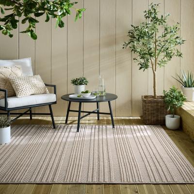 Dunelm Kade Striped Bobble Indoor Outdoor Rug