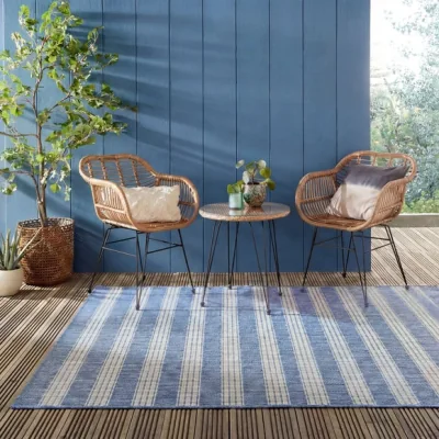 Dunelm Striped Indoor Outdoor Rug