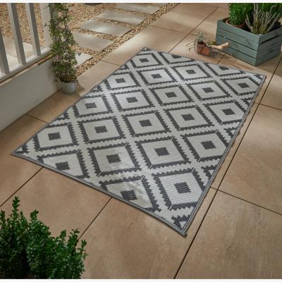 Dunelm Maroc Geo Plastic Outdoor Mat Black