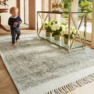 Dunelm Vintage Fringe Rug Natural