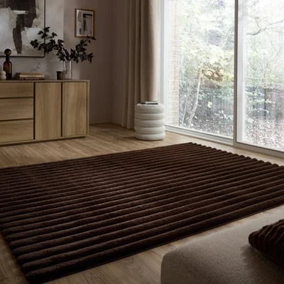Dunelm Cord Faux Fur Rug