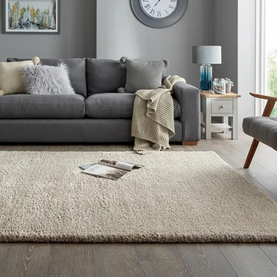 Dunelm Cosy Soft Shaggy Rug Teddy Natural
